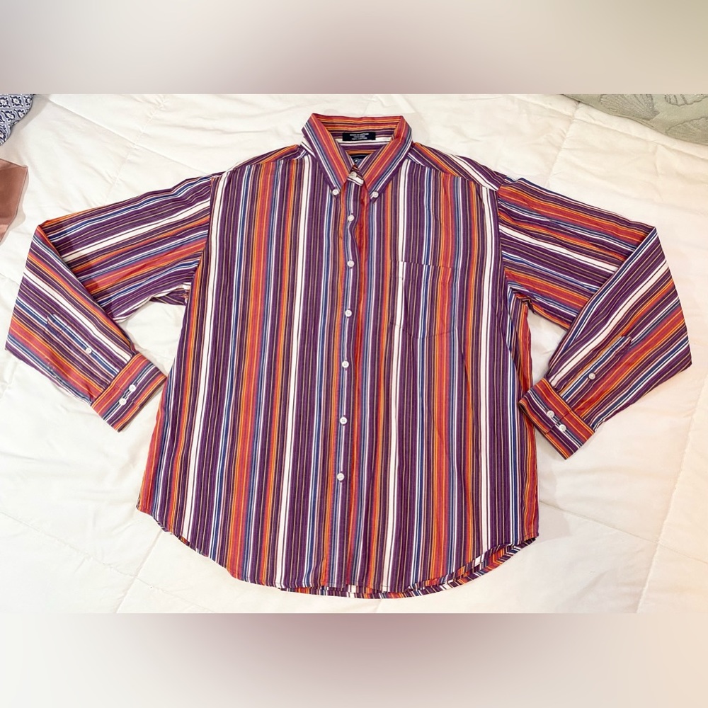 Cruel Girl Long Sleeve Button Down Stripe Shirt